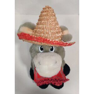 PBC Christmas Cisco Donkey in Straw Hat Mexican Outfit Poncho Plush Moves READ